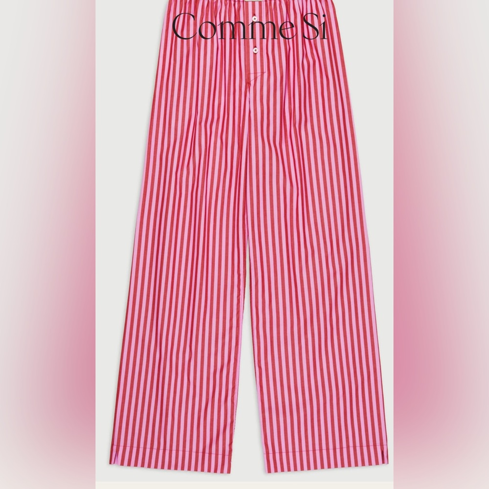 Comme Si Pink Striped Pants